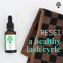 Load image into Gallery viewer, Bottle of 'we love eyes' product with a checkered towel on a white background