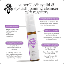 Load image into Gallery viewer, SuperGLA eyelid and eyelash foaming cleanser with rosemary on a white background