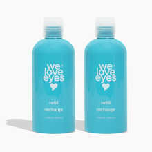 Load image into Gallery viewer, Two blue bottles labeled 'we love eyes' on a white background

