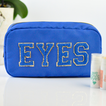 Load image into Gallery viewer, Wholesale - Varsity Eyes Pouch - Royal Blue
