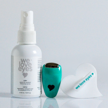 Load image into Gallery viewer, We Love Eyes skincare products on a light gray background
