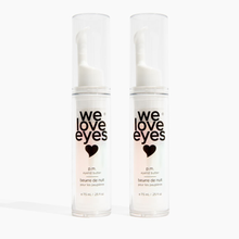 Load image into Gallery viewer, Two bottles of 'we love eyes' eyelid butter on a white background
