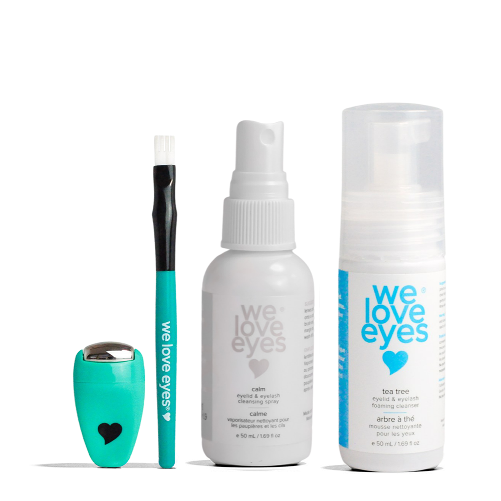 We Love Eyes - Tea Tree Water Eyelid Foaming Cleanser + Eyelid Margin Brush  - Eyelash Extension Cleansing Kit, 100% Oil Free, Cruelty, Paraben 